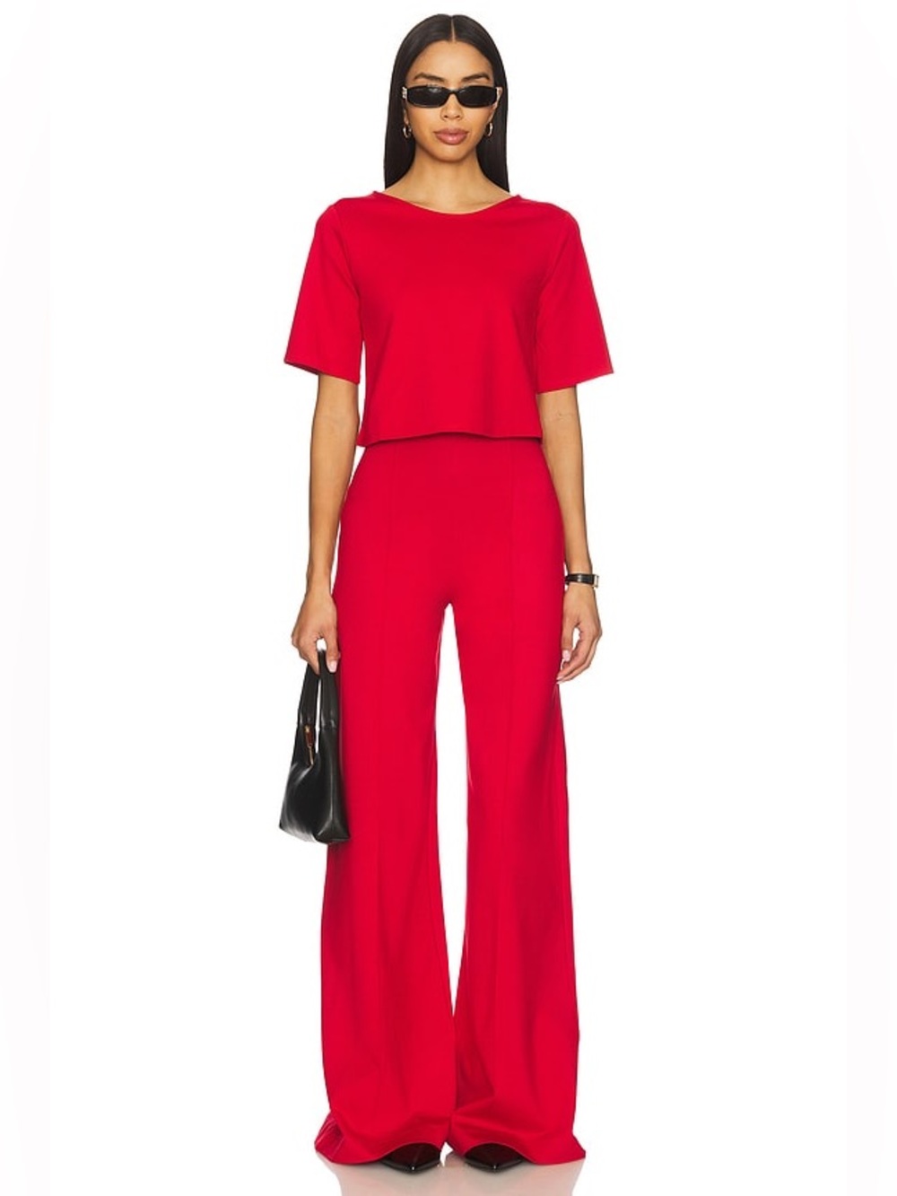 RIPLEY RADER Ponte Knit Wide Leg Pant in Red Size 2 (Small)